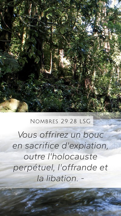Nombres 29:28 LSG Mobile Phone Wallpaper - Vous offrirez un bouc en sacrifice d'expiation, - Mobile Bible Verse Wallpaper