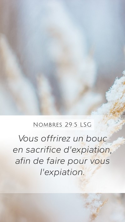Nombres 29:5 LSG Bible Verse Image