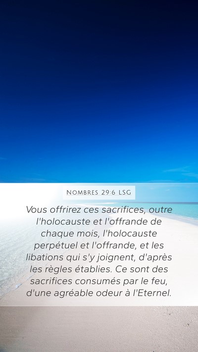 Nombres 29:6 LSG Bible Verse Image
