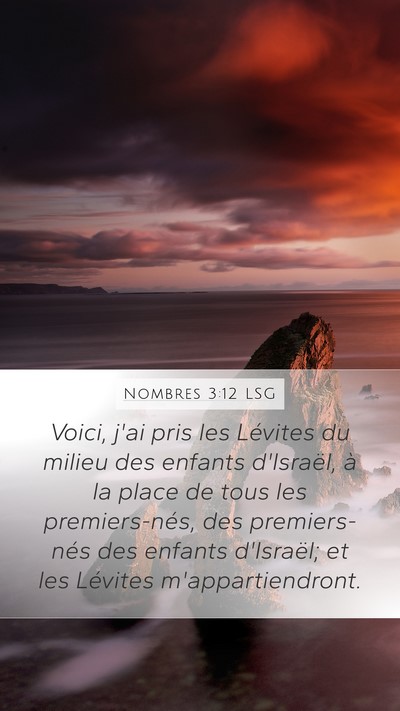 Nombres 3:12 LSG Mobile Phone Wallpaper - Voici, j'ai pris les Lévites du milieu des - Mobile Bible Verse Wallpaper