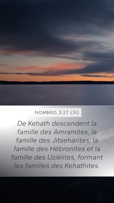 Nombres 3:27 LSG Bible Verse Image