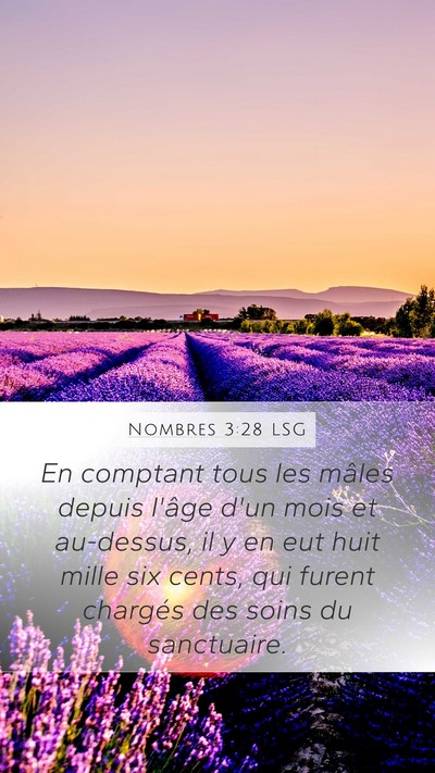 Nombres 3:28 LSG Bible Verse Image