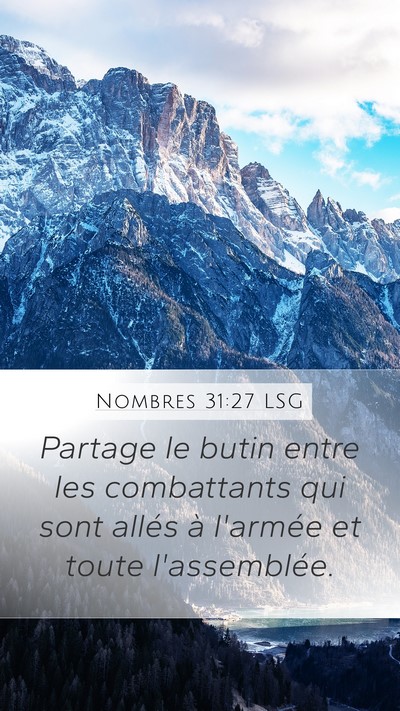Nombres 31:27 LSG Bible Verse Image