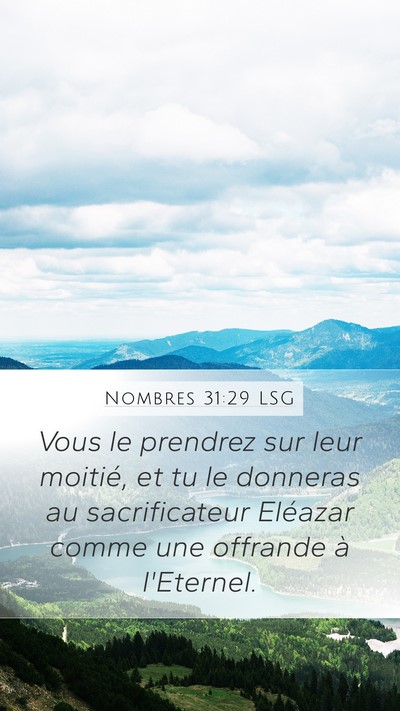 Nombres 31:29 LSG Bible Verse Image