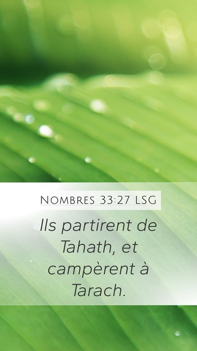 Nombres 33:27 LSG Mobile Phone Wallpaper - Ils partirent de Tahath, et campèrent à - Mobile Bible Verse Wallpaper