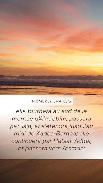 Nombres 34:4 LSG Bible Verse Image