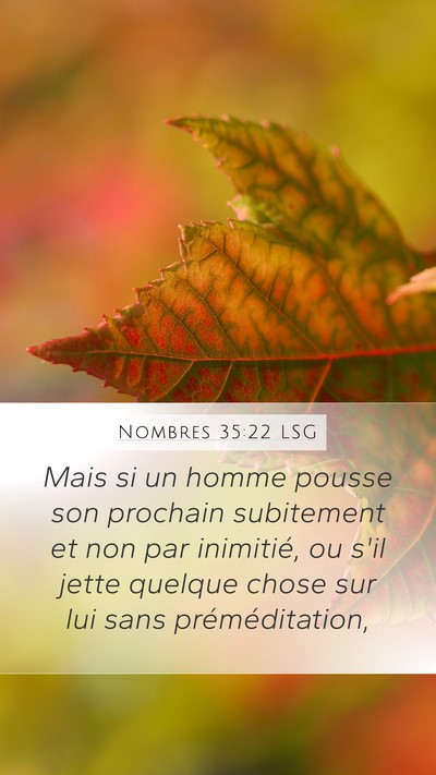 Nombres 35:22 LSG Bible Verse Image