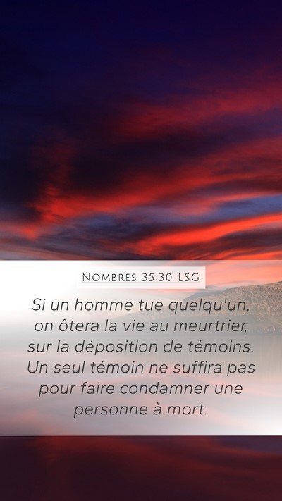 Nombres 35:30 LSG Bible Verse Image