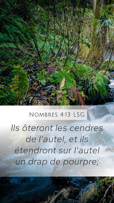 Nombres 4:13 LSG Mobile Phone Wallpaper - Ils ôteront les cendres de l'autel, et ils - Mobile Bible Verse Wallpaper