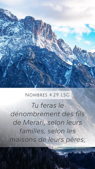 Nombres 4:29 LSG Bible Verse Image