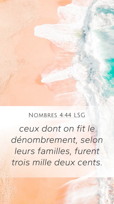 Nombres 4:44 LSG Mobile Phone Wallpaper - ceux dont on fit le dénombrement, selon leurs - Mobile Bible Verse Wallpaper