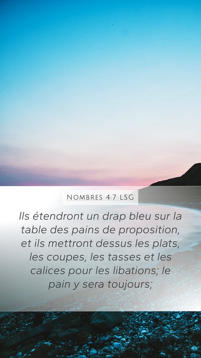 Nombres 4:7 LSG Bible Verse Image