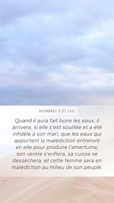 Nombres 5:27 LSG Bible Verse Image
