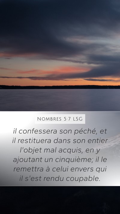 Nombres 5:7 LSG Bible Verse Image