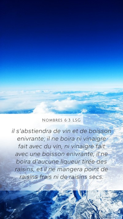 Nombres 6:3 LSG Mobile Phone Wallpaper - il s'abstiendra de vin et de boisson enivrante; - Mobile Bible Verse Wallpaper
