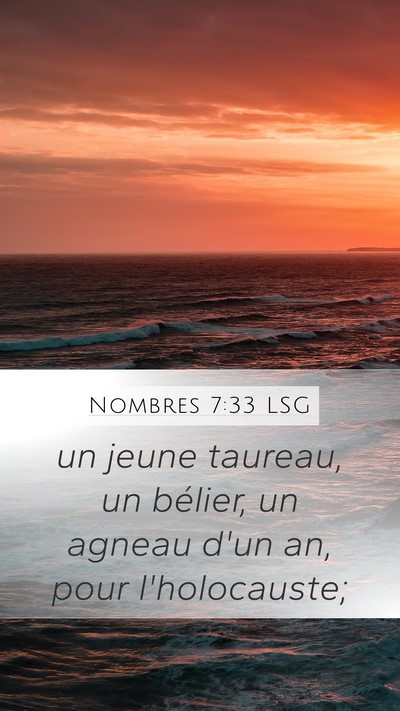 Nombres 7:33 LSG Mobile Phone Wallpaper - un jeune taureau, un bélier, un agneau d'un an, - Mobile Bible Verse Wallpaper