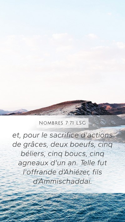Nombres 7:71 LSG Mobile Phone Wallpaper - et, pour le sacrifice d'actions de grâces, deux - Mobile Bible Verse Wallpaper