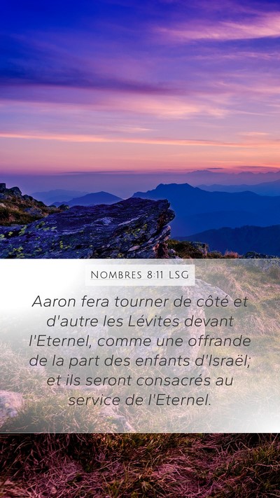 Nombres 8:11 LSG Bible Verse Image