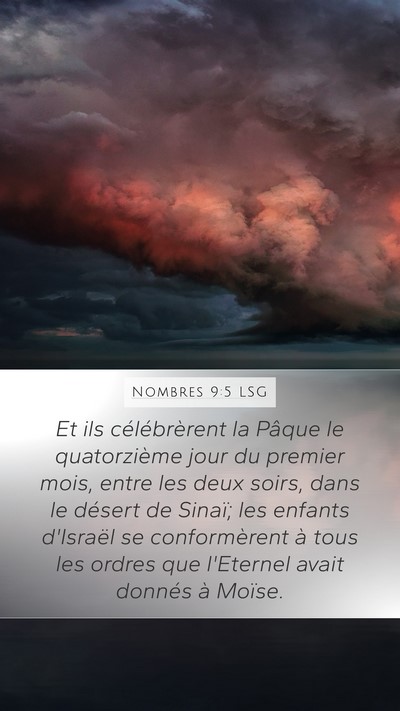 Nombres 9:5 LSG Bible Verse Image