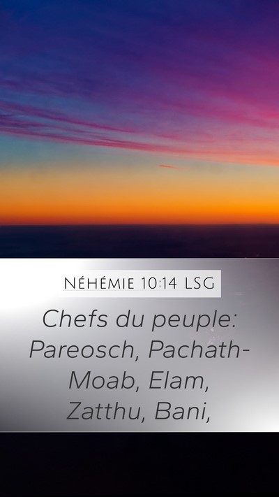 Néhémie 10:14 LSG Bible Verse Image