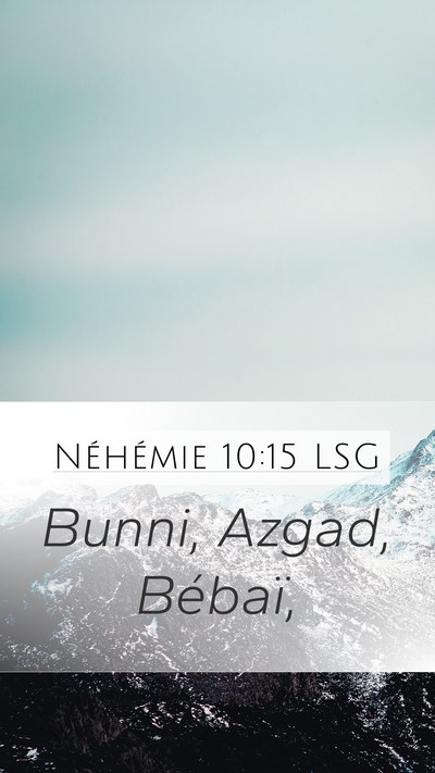 Néhémie 10:15 LSG Bible Verse Image