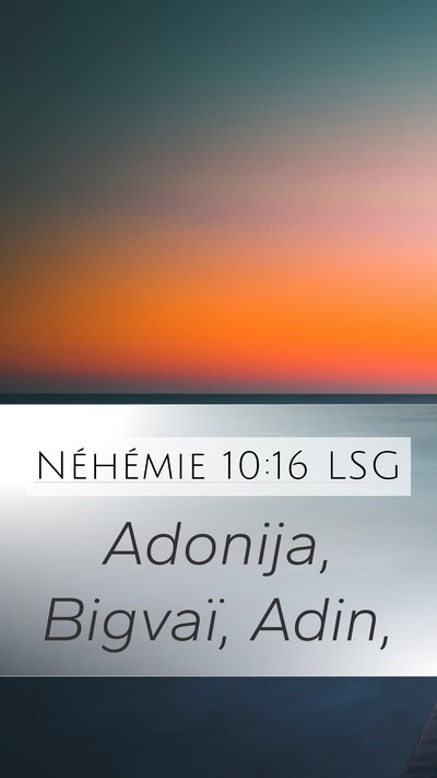 Néhémie 10:16 LSG Bible Verse Image