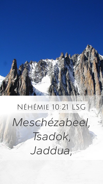 Néhémie 10:21 LSG Bible Verse Image