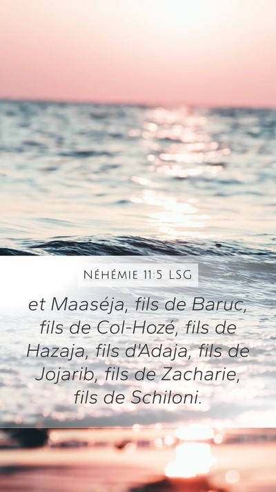 Néhémie 11:5 LSG Bible Verse Image