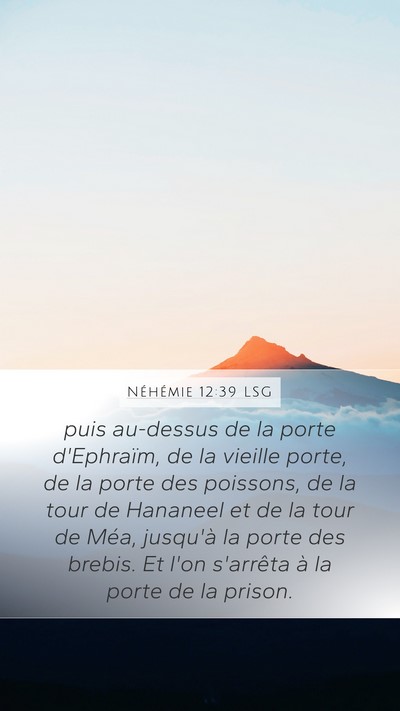 Néhémie 12:39 LSG Bible Verse Image