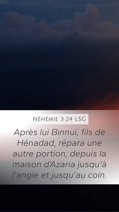 Néhémie 3:24 LSG Bible Verse Image