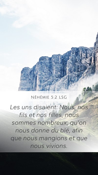 Néhémie 5:2 LSG Bible Verse Image