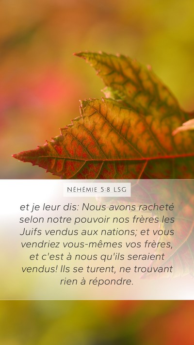 Néhémie 5:8 LSG Bible Verse Image