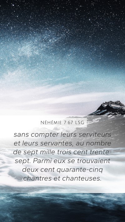 Néhémie 7:67 LSG Bible Verse Image