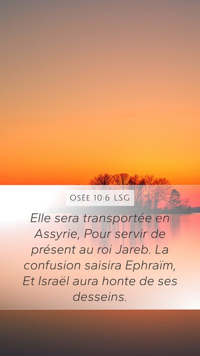 Osée 10:6 LSG Bible Verse Image
