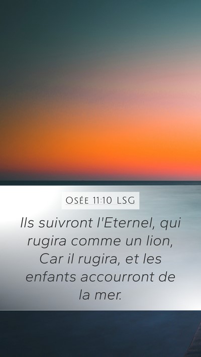 Osée 11:10 LSG Bible Verse Image