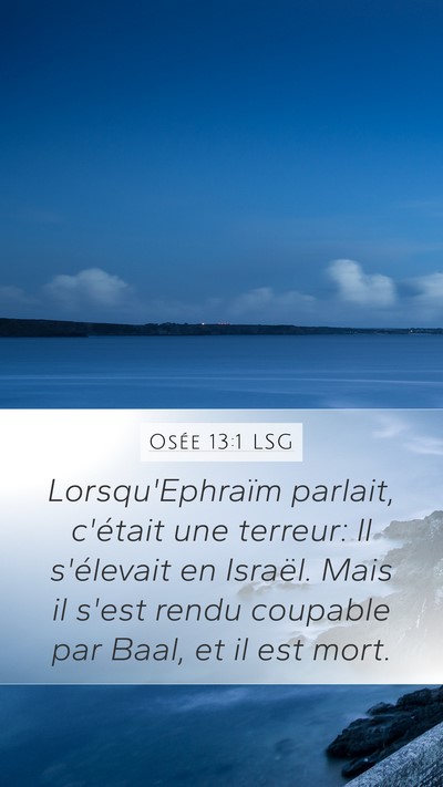 Osée 13:1 LSG Bible Verse Image