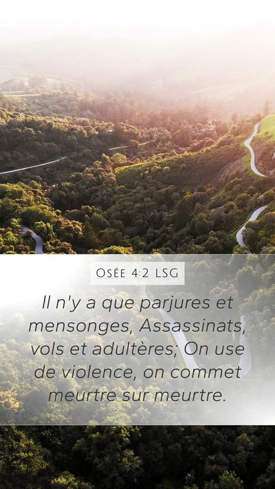 Osée 4:2 LSG Bible Verse Image
