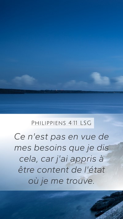 Philippiens 4:11 LSG Bible Verse Image