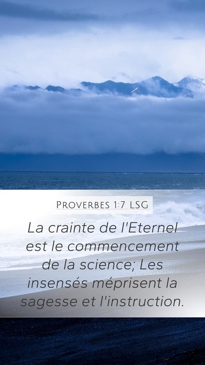 Proverbes 1:7 LSG Bible Verse Image