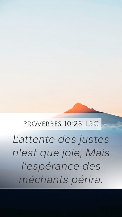 Proverbes 10:28 LSG Bible Verse Image