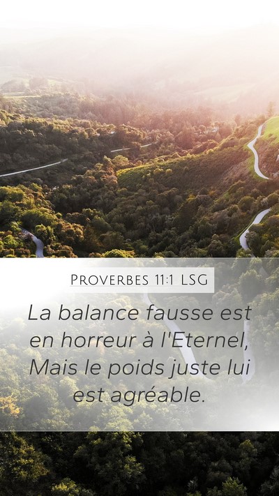 Proverbes 11:1 LSG Bible Verse Image