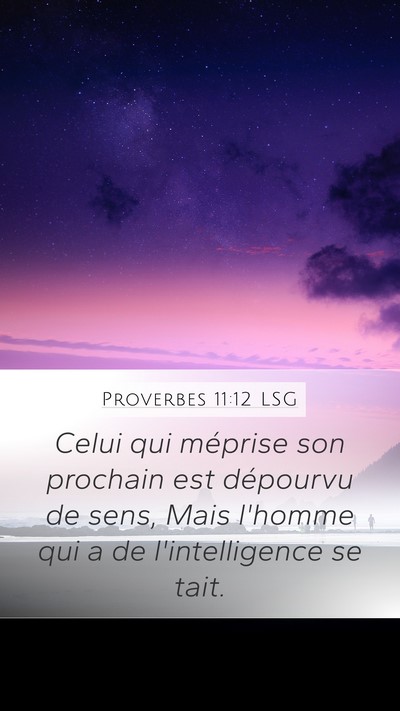 Proverbes 11:12 LSG Bible Verse Image