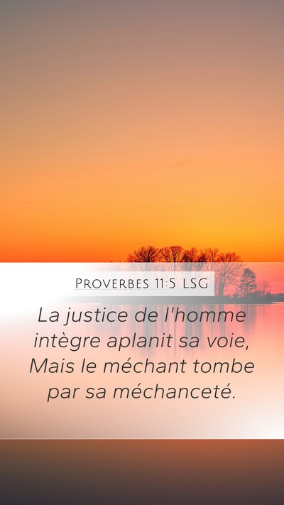 Proverbes 11:5 LSG Mobile Phone Wallpaper - La justice de l'homme intègre aplanit sa voie, - Mobile Bible Verse Wallpaper