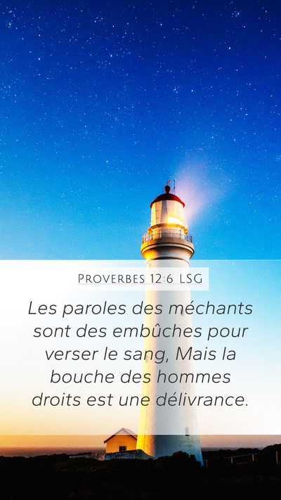 Proverbes 12:6 LSG Bible Verse Image