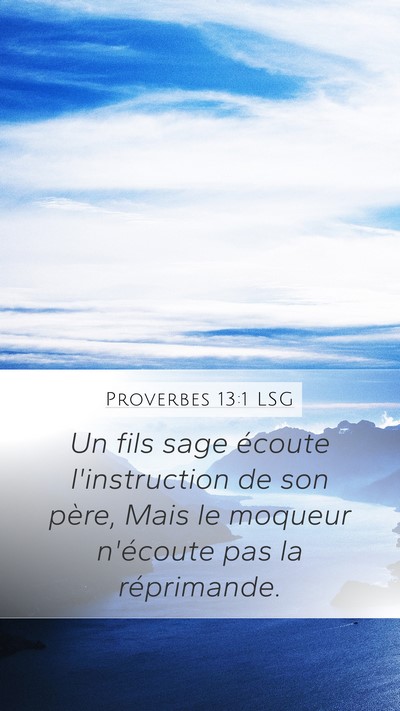 Proverbes 13:1 LSG Bible Verse Image