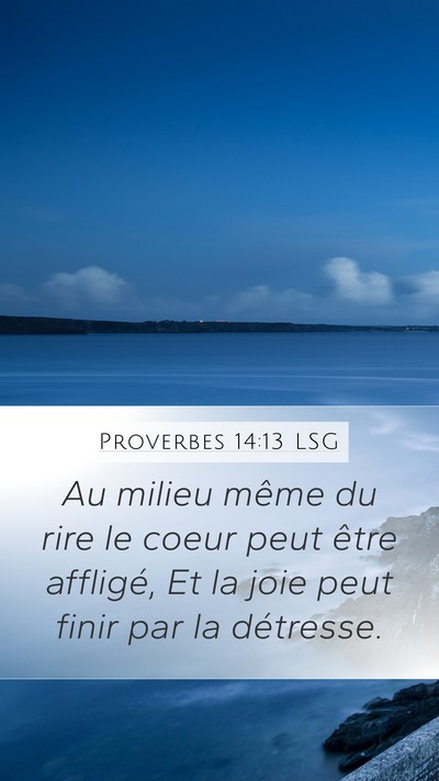 Proverbes 14:13 LSG Bible Verse Image