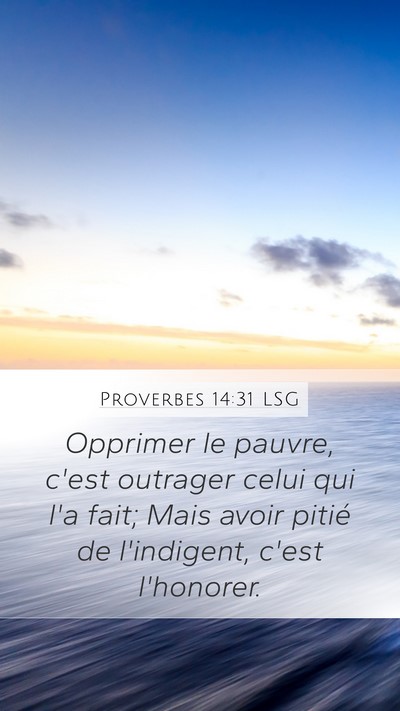 Proverbes 14:31 LSG Bible Verse Image