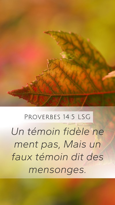 Proverbes 14:5 LSG Bible Verse Image
