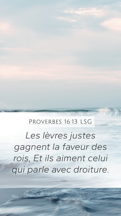 Proverbes 16:13 LSG Bible Verse Image