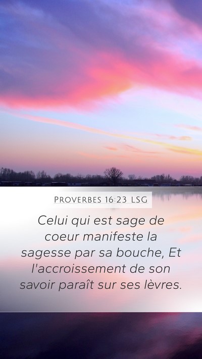 Proverbes 16:23 LSG Bible Verse Image
